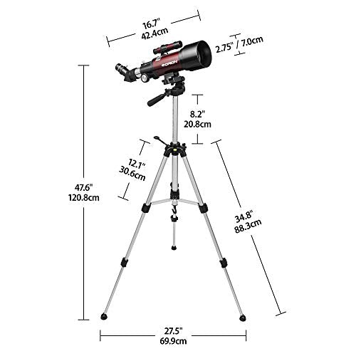 70mm Refractor Travel Telescope with Backpack