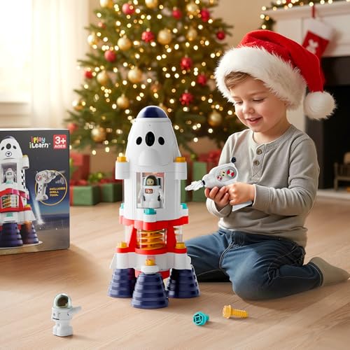 Take-Apart Rocket Space Toy with Astronaut Figures