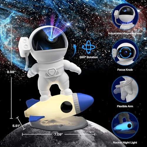 Astronaut Galaxy Projector with 12 HD Film Discs