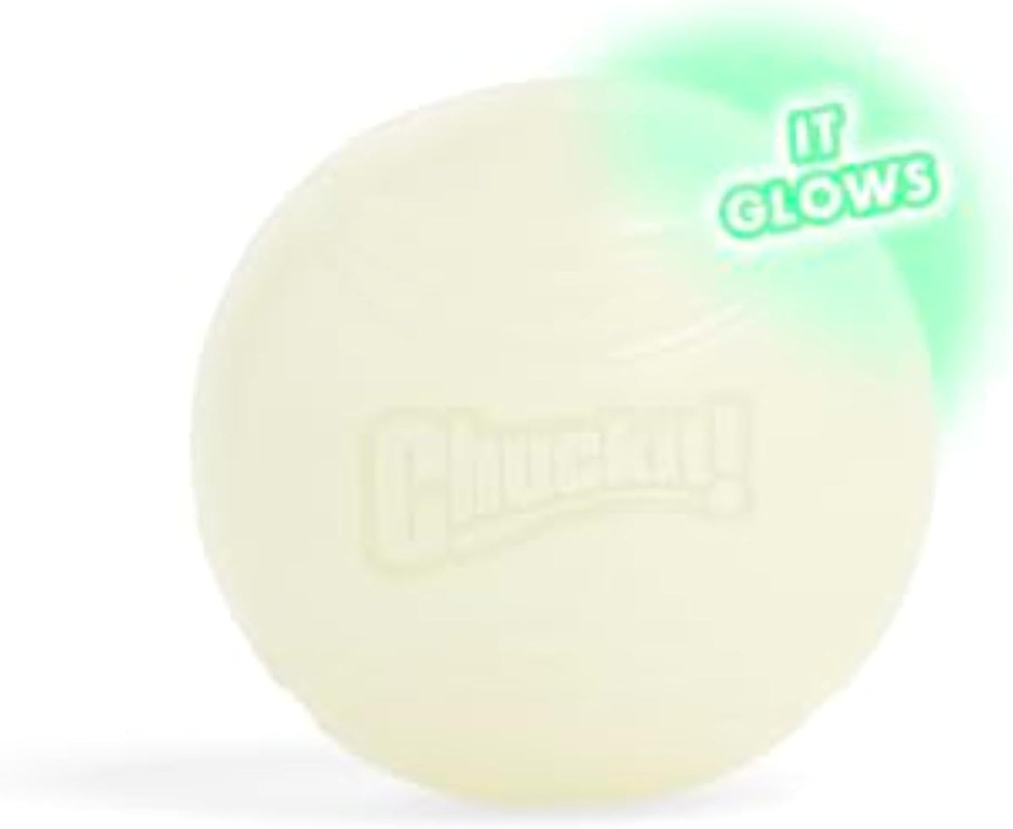 Chuckit! Glow in the Dark Bouncy Balls - Ball for Dogs, Chuckit Dog Toy, Max Glow Balls - Medium, 2.5 Inch Pack of 2