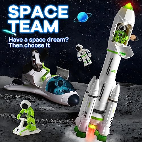 Space Rocket Toy Set with Space Station & Astronauts