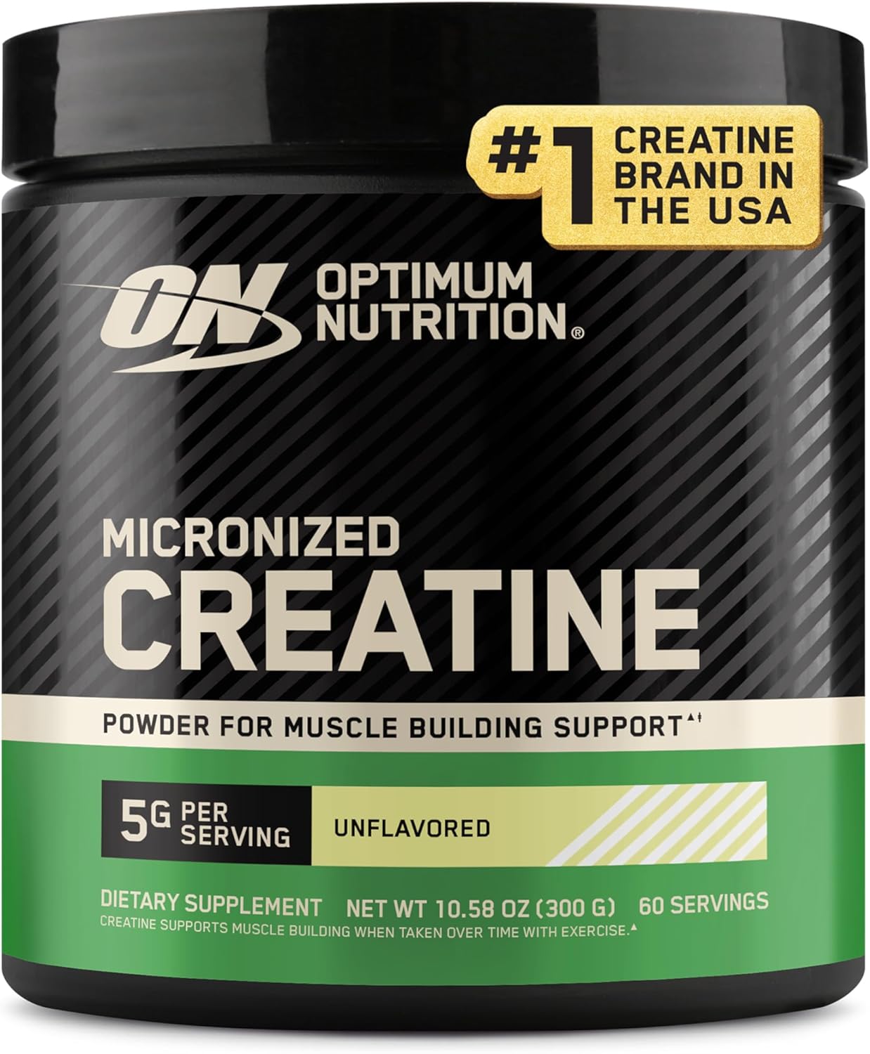 Optimum Nutrition Creatine, Micronized Creatine Monohydrate Powder, Supports Strength & Recovery, Banned Substance Tested, Unflavored, 5 g per Serving, 120 Servings