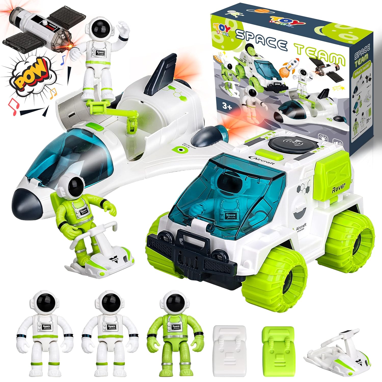 Space Rocket Toy Set with Shuttle & Lunar Rover